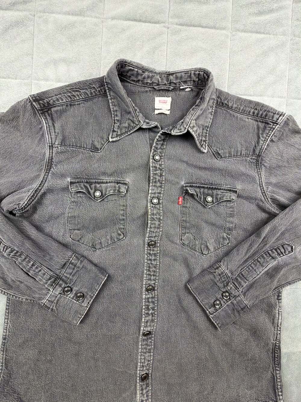 Levi's Black Denim Western Pearl Snap Women’s Standard Fit Shirt Large